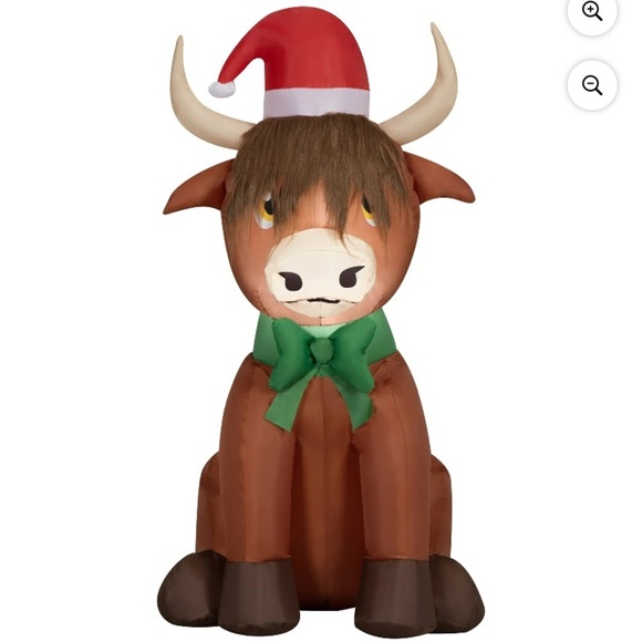 Highland Cow Christmas Inflatable Blow Up NEW 3.5 ft Christmas Decoration Tan - Picture 3 of 3